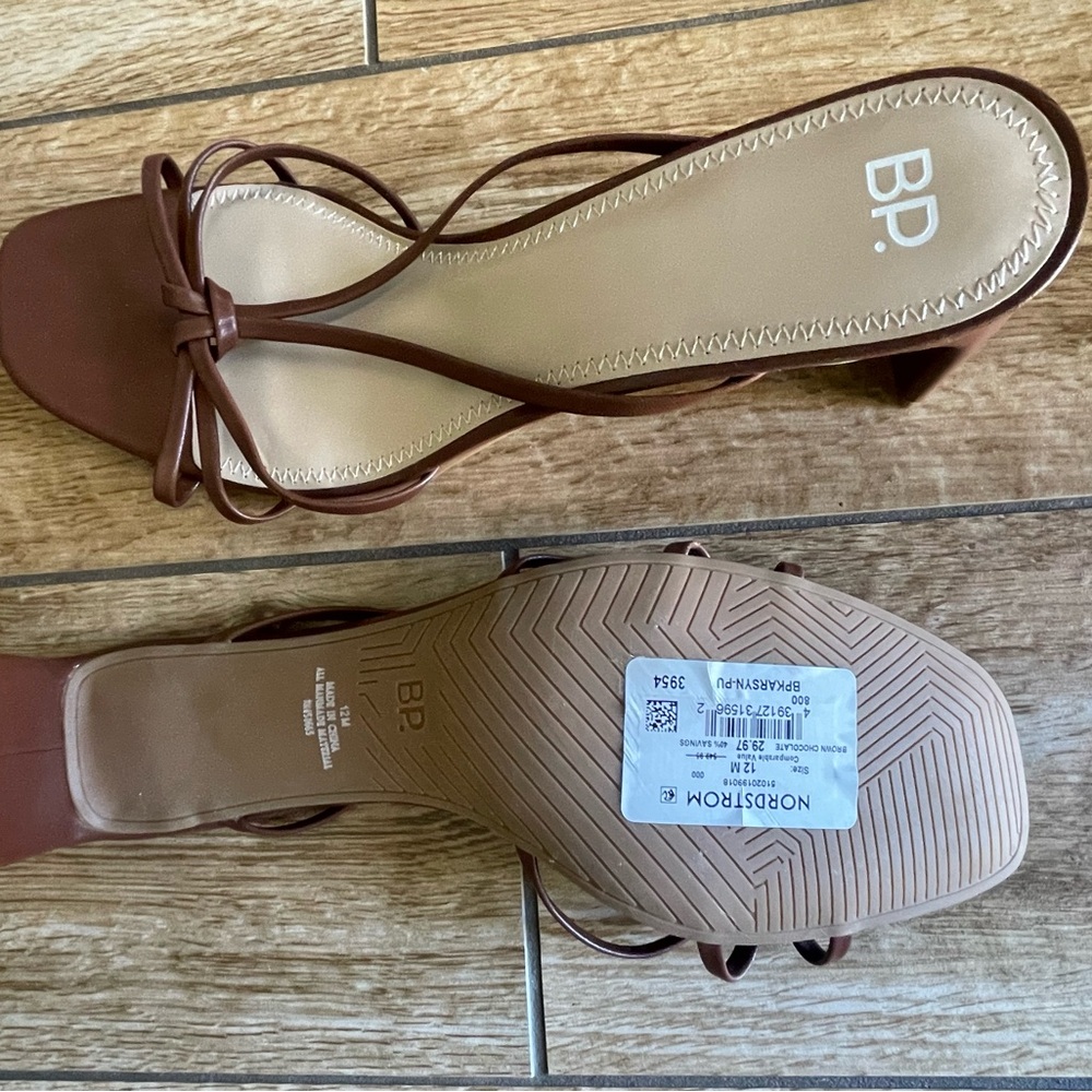 BP Women's Tan Strappy Heels